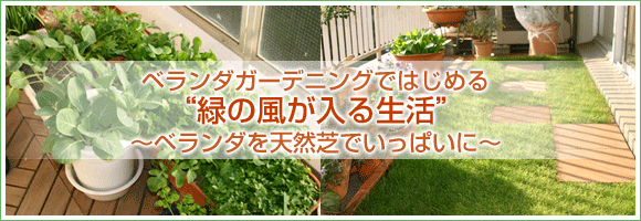 ベランダガーデニングではじめる"緑の風が入る生活"~ベランダを天然芝でいっぱいに~